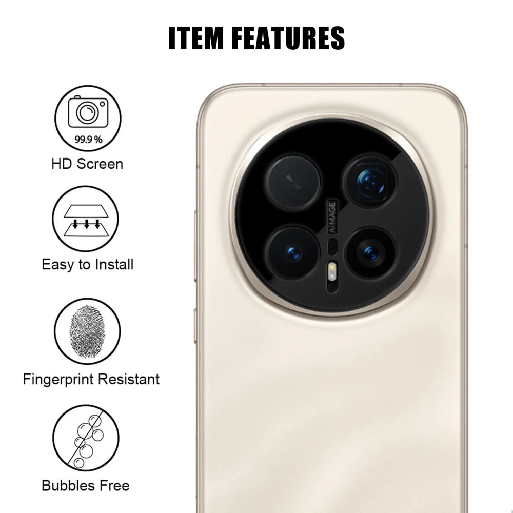 For Honor Magic8 Pro 5G Full Cover Camera Lens Protector Silk Print HD Anti Fingerprint AR Tempered Glass Lens Film - Black - 2