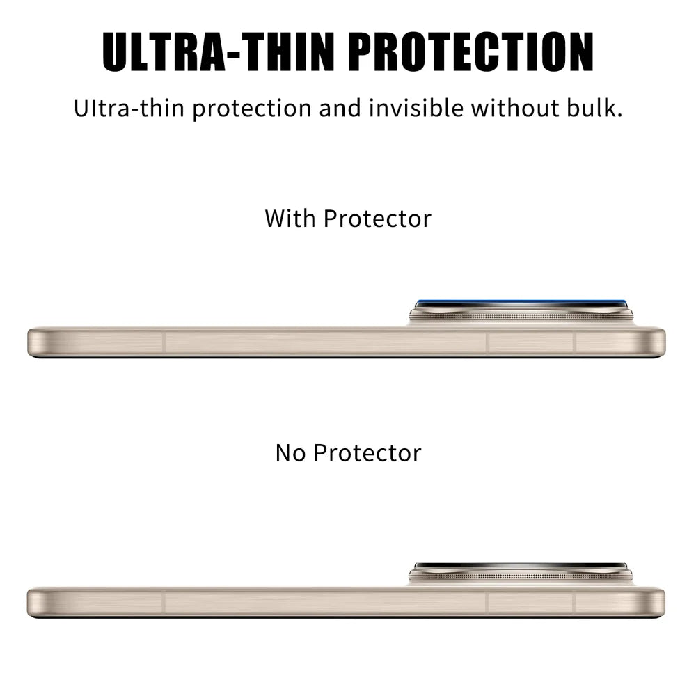 For Honor Magic8 Pro 5G Full Cover Camera Lens Protector Silk Print HD Anti Fingerprint AR Tempered Glass Lens Film - Black - 3