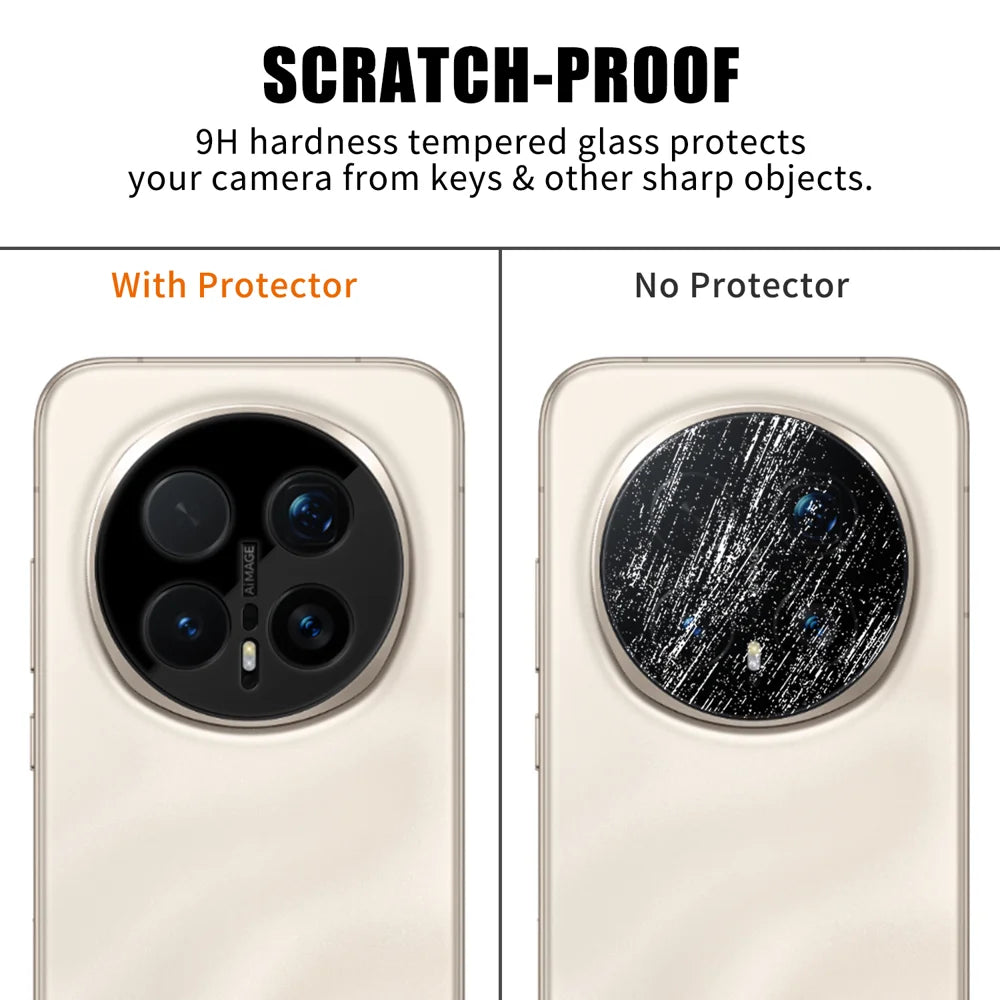For Honor Magic8 Pro 5G Full Cover Camera Lens Protector Silk Print HD Anti Fingerprint AR Tempered Glass Lens Film - Black - 4