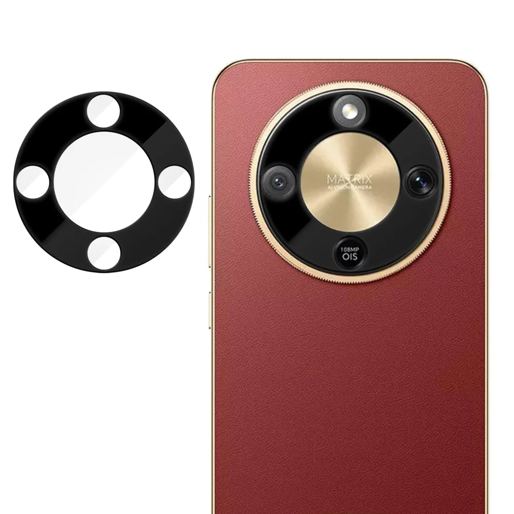 For Honor Magic8 Lite 5G / Honor X9d 5G Full Cover Camera Lens Protector Silk Print HD Anti Fingerprint AR Tempered Glass Lens Film - Black - 1