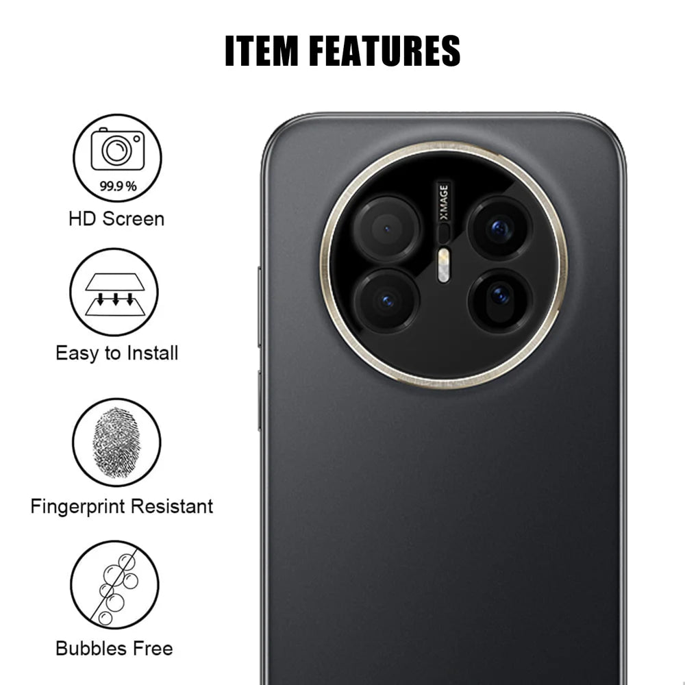 For Huawei Mate 70 Air Full Cover Camera Lens Protector Silk Print HD Anti Fingerprint AR Tempered Glass Lens Film - Black - 2