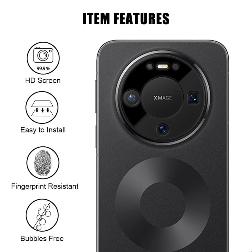 For Huawei Mate 80 Pro / Huawei Mate 80 Full Cover Camera Lens Protector Silk Print HD Anti Fingerprint AR Tempered Glass Lens Film - Black - 2