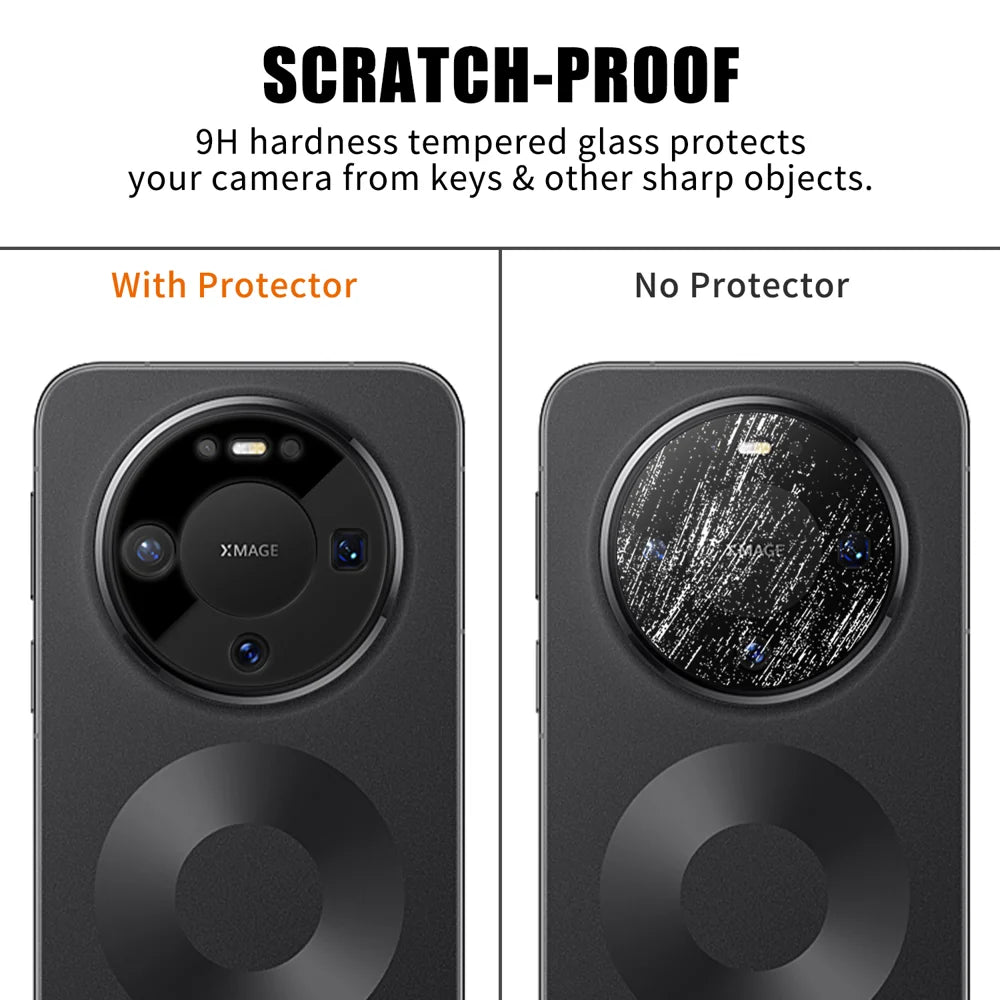 For Huawei Mate 80 Pro / Huawei Mate 80 Full Cover Camera Lens Protector Silk Print HD Anti Fingerprint AR Tempered Glass Lens Film - Black - 4