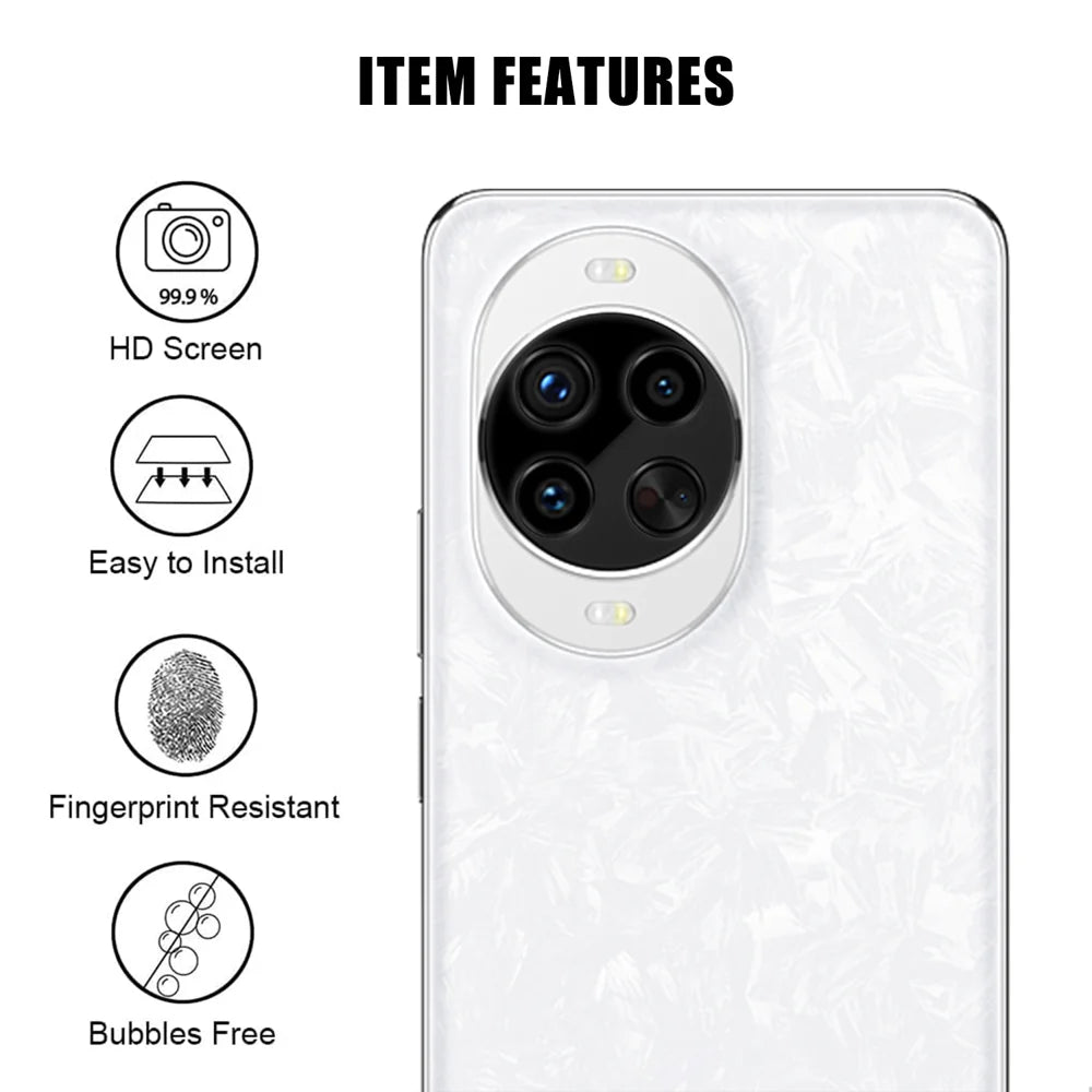 For Huawei nova 14 Pro 5G Full Cover Camera Lens Protector Silk Print HD Anti Fingerprint AR Tempered Glass Lens Film - Black - 2