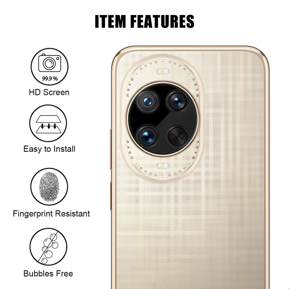 For Huawei nova 14 Ultra 5G Full Cover Camera Lens Protector Silk Print HD Anti Fingerprint AR Tempered Glass Lens Film - Black - 2
