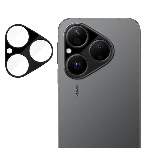 For Huawei Pura 80 Full Cover Camera Lens Protector Silk Print HD Anti Fingerprint AR Tempered Glass Lens Film - Black - 1