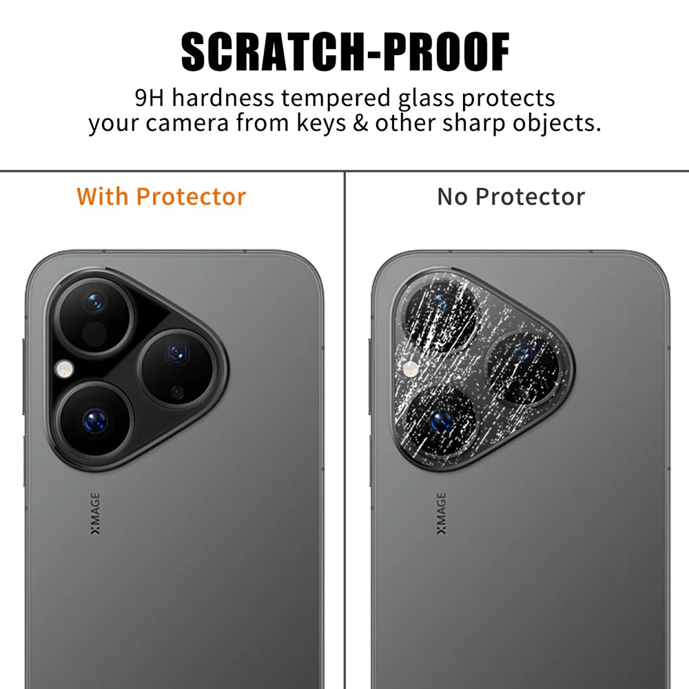 For Huawei Pura 80 Full Cover Camera Lens Protector Silk Print HD Anti Fingerprint AR Tempered Glass Lens Film - Black - 4