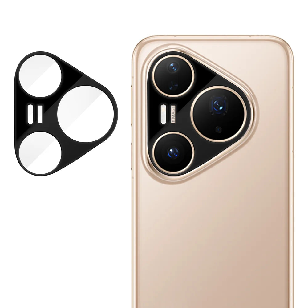 For Huawei Pura 80 Pro+ / Huawei Pura 80 Pro Full Cover Camera Lens Protector Silk Print HD Anti Fingerprint AR Tempered Glass Lens Film - Black - 1
