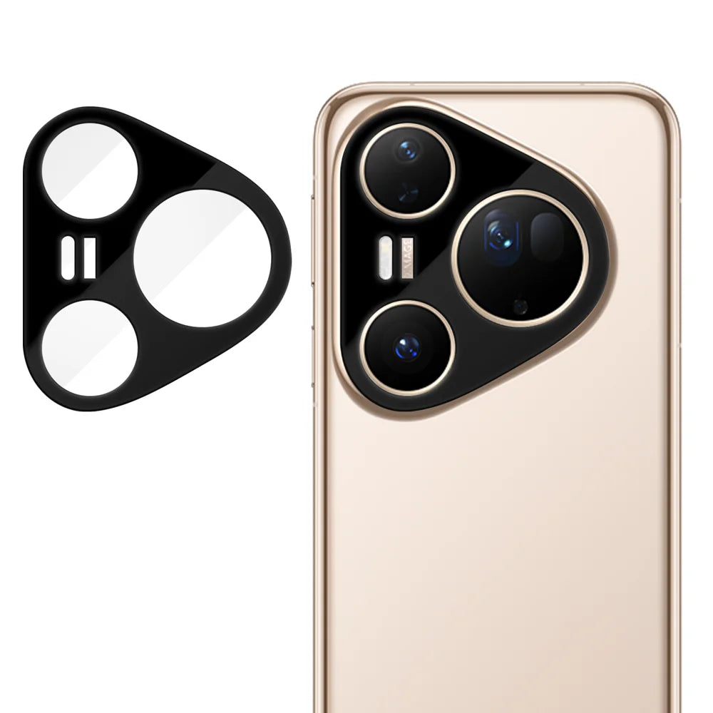 For Huawei Pura 80 Ultra Full Cover Camera Lens Protector Silk Print HD Anti Fingerprint AR Tempered Glass Lens Film - Black - 1
