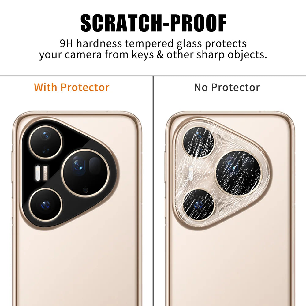 For Huawei Pura 80 Ultra Full Cover Camera Lens Protector Silk Print HD Anti Fingerprint AR Tempered Glass Lens Film - Black - 4