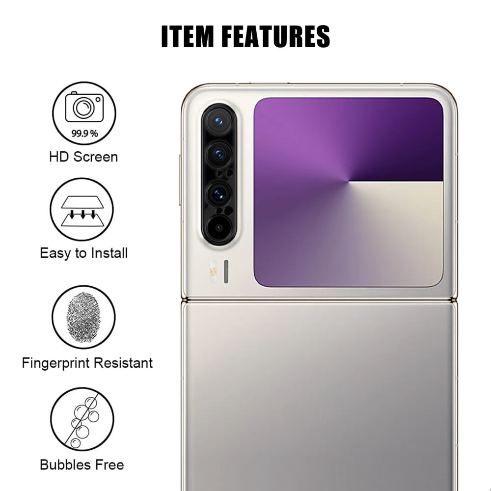 For Huawei Pura X Full Cover Camera Lens Protector Silk Print HD Anti Fingerprint AR Tempered Glass Lens Film - Black - 2