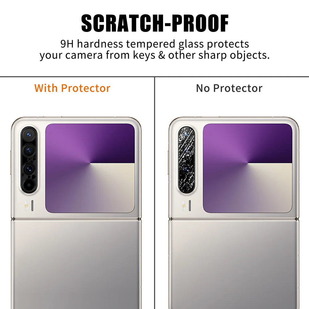For Huawei Pura X Full Cover Camera Lens Protector Silk Print HD Anti Fingerprint AR Tempered Glass Lens Film - Black - 4