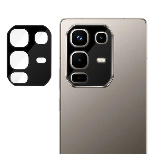 For Infinix Note 50 4G Full Cover Camera Lens Protector Silk Print HD Anti Fingerprint AR Tempered Glass Lens Film - Black - 1