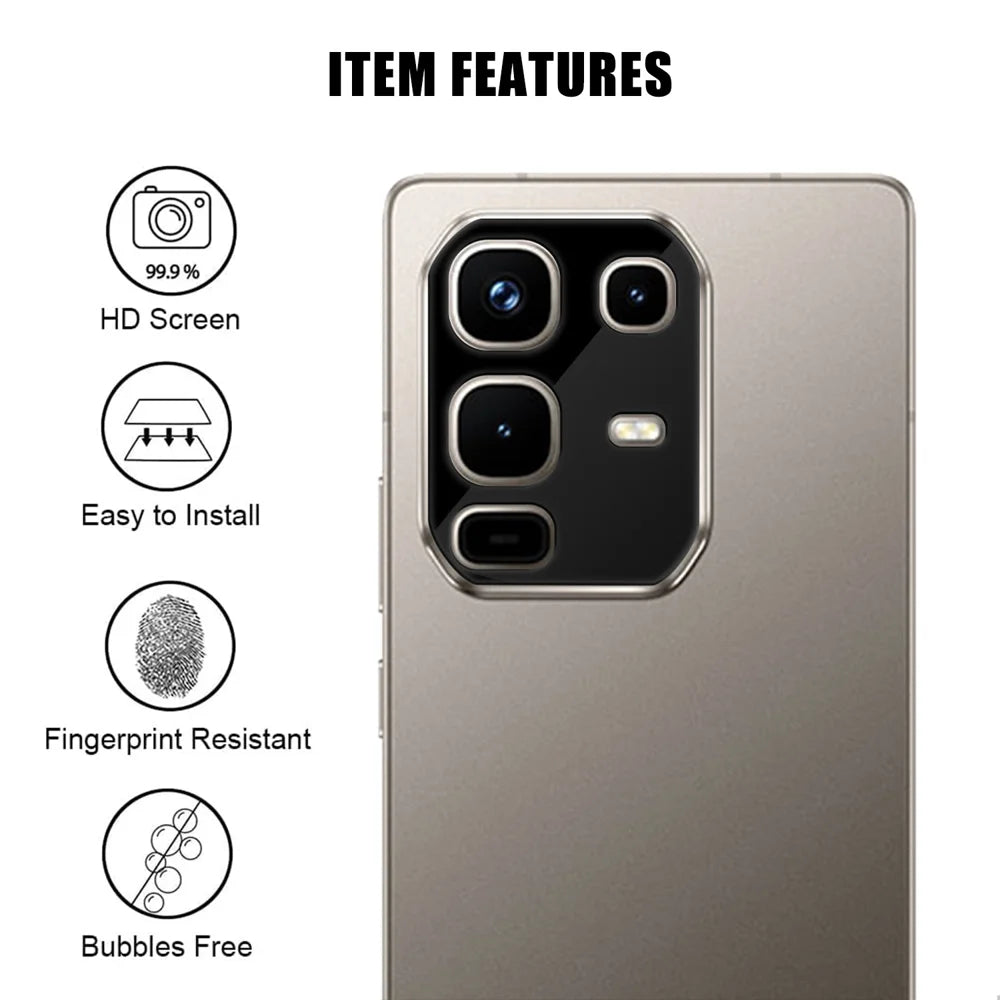 For Infinix Note 50 4G Full Cover Camera Lens Protector Silk Print HD Anti Fingerprint AR Tempered Glass Lens Film - Black - 2
