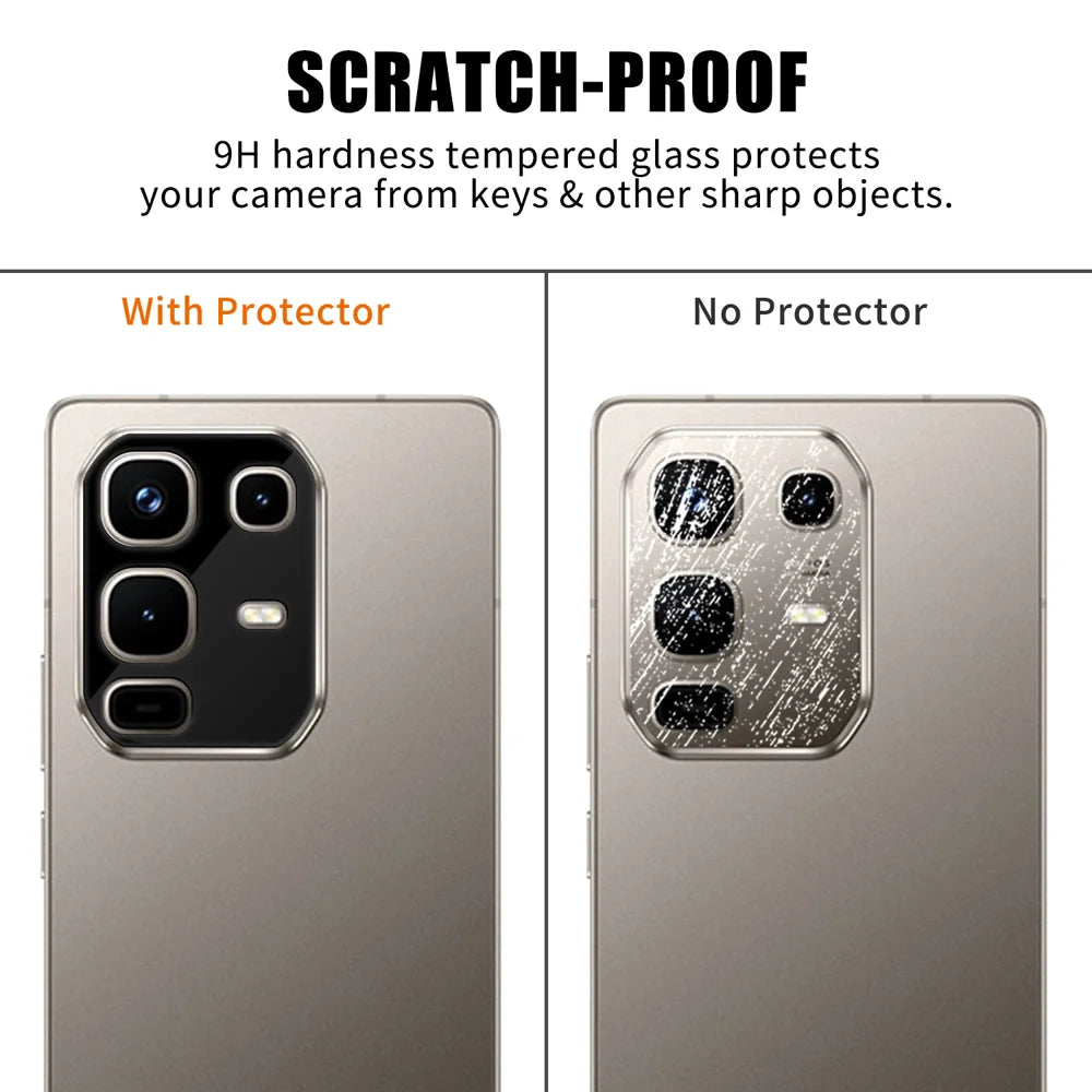 For Infinix Note 50 4G Full Cover Camera Lens Protector Silk Print HD Anti Fingerprint AR Tempered Glass Lens Film - Black - 4