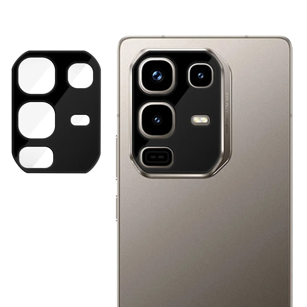 For Infinix Note 50 Pro 4G Full Cover Camera Lens Protector Silk Print HD Anti Fingerprint AR Tempered Glass Lens Film - Black - 1
