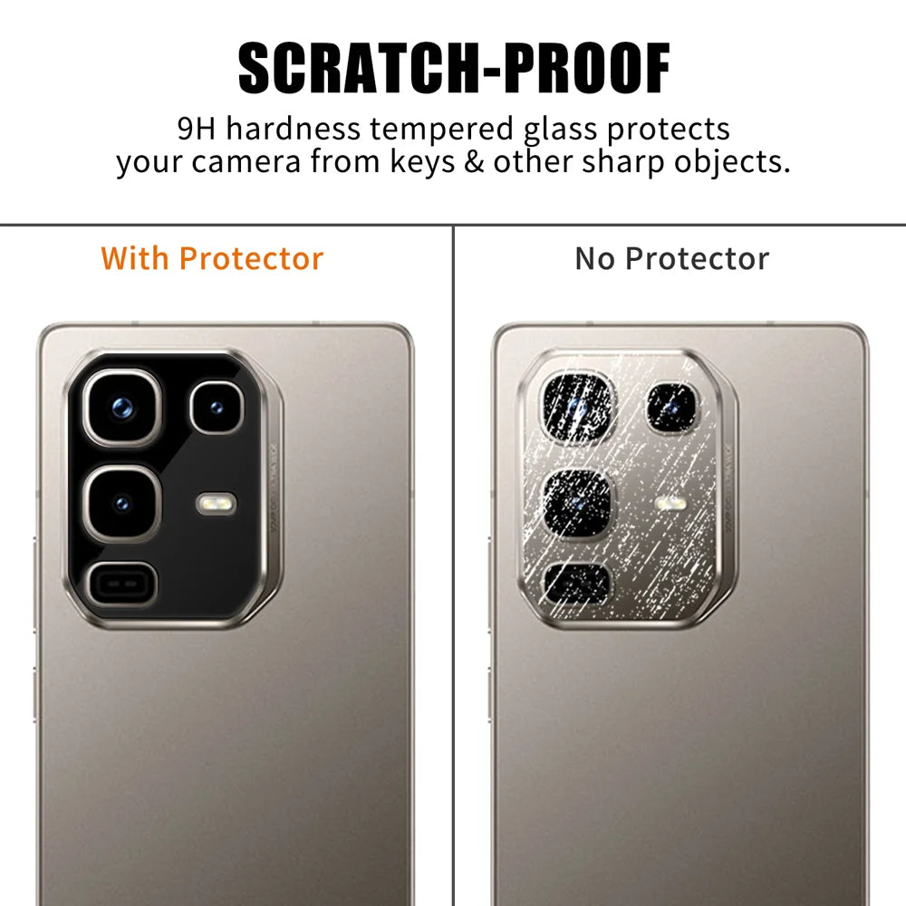For Infinix Note 50 Pro 4G Full Cover Camera Lens Protector Silk Print HD Anti Fingerprint AR Tempered Glass Lens Film - Black - 4