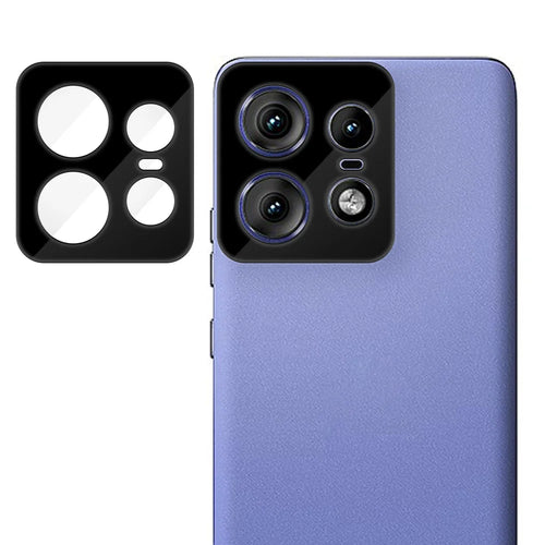 For Motorola Edge 50 Pro 5G Full Cover Camera Lens Protector Silk Print HD Anti Fingerprint AR Tempered Glass Lens Film - Black - 1