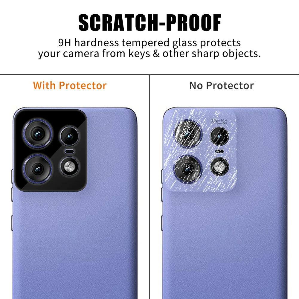 For Motorola Edge 50 Pro 5G Full Cover Camera Lens Protector Silk Print HD Anti Fingerprint AR Tempered Glass Lens Film - Black - 4