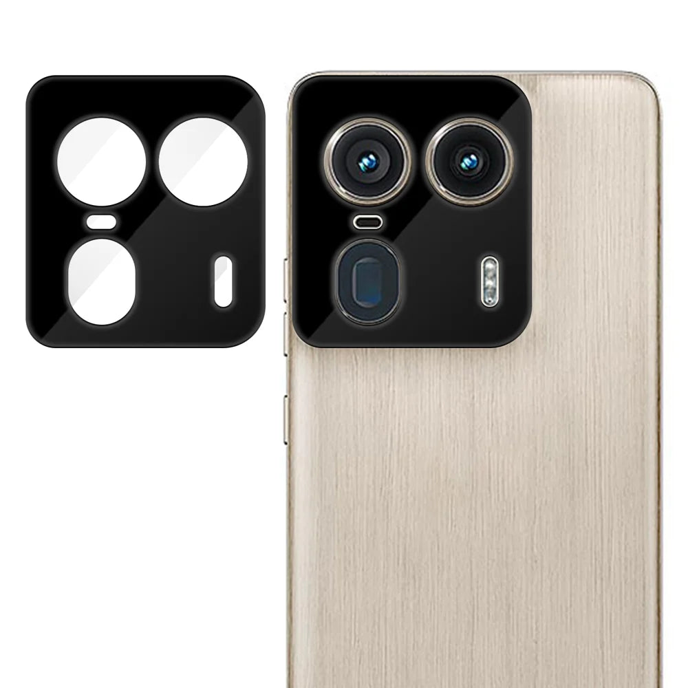 For Motorola Edge 50 Ultra 5G Full Cover Camera Lens Protector Silk Print HD Anti Fingerprint AR Tempered Glass Lens Film - Black - 1