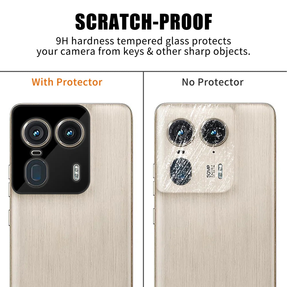 For Motorola Edge 50 Ultra 5G Full Cover Camera Lens Protector Silk Print HD Anti Fingerprint AR Tempered Glass Lens Film - Black - 4