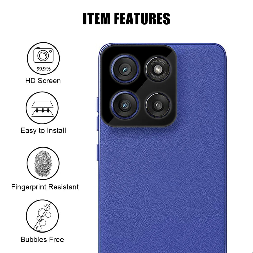 For Motorola Moto G Stylus 5G (2025) Full Cover Camera Lens Protector Silk Print HD Anti Fingerprint AR Tempered Glass Lens Film - Black - 2