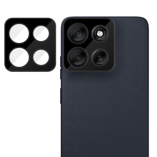 For Motorola Moto G56 5G Full Cover Camera Lens Protector Silk Print HD Anti Fingerprint AR Tempered Glass Lens Film - Black - 1
