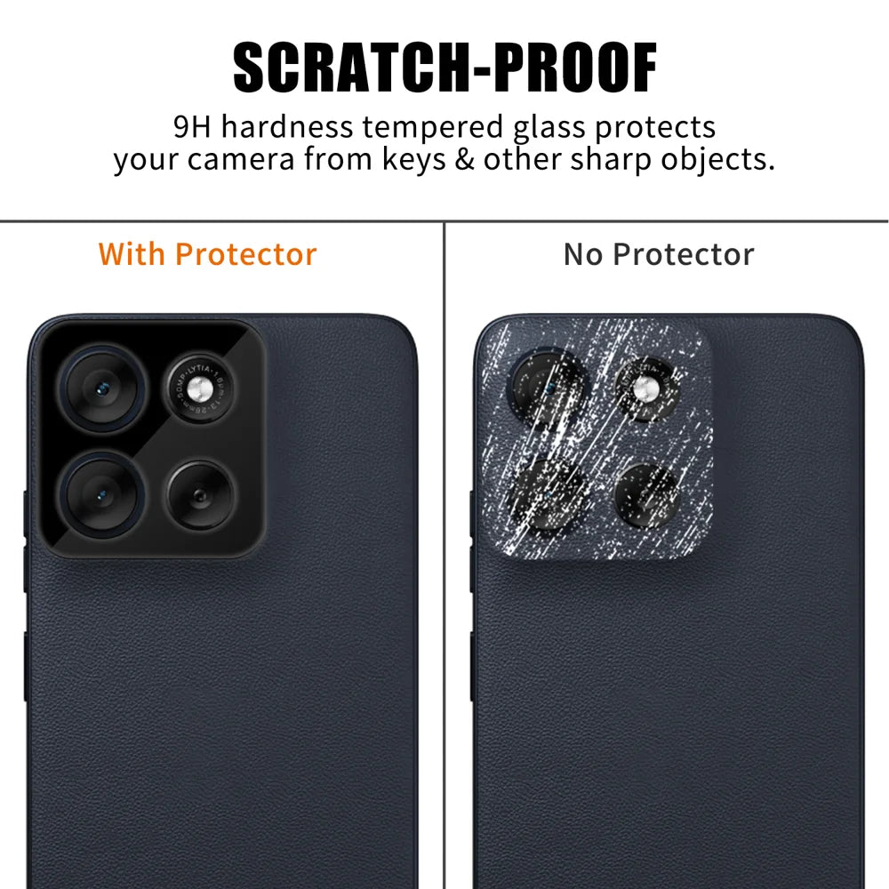 For Motorola Moto G56 5G Full Cover Camera Lens Protector Silk Print HD Anti Fingerprint AR Tempered Glass Lens Film - Black - 4