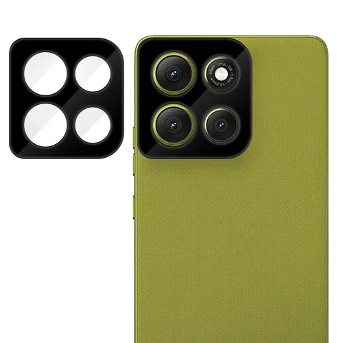 For Motorola Moto G86 5G Full Cover Camera Lens Protector Silk Print HD Anti Fingerprint AR Tempered Glass Lens Film - Black - 1