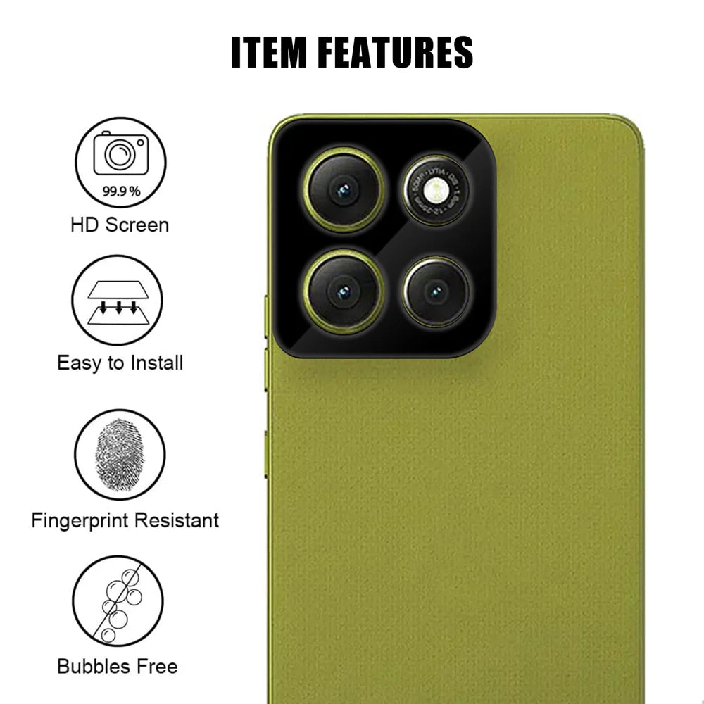 For Motorola Moto G86 5G Full Cover Camera Lens Protector Silk Print HD Anti Fingerprint AR Tempered Glass Lens Film - Black - 2