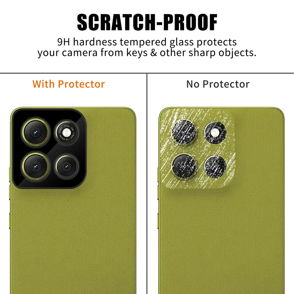For Motorola Moto G86 5G Full Cover Camera Lens Protector Silk Print HD Anti Fingerprint AR Tempered Glass Lens Film - Black - 4