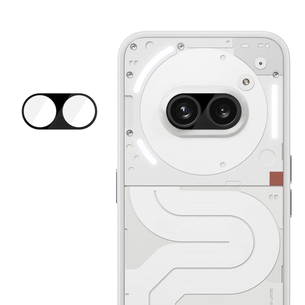For Nothing Phone (2a) Full Cover Camera Lens Protector Silk Print HD Anti Fingerprint AR Tempered Glass Lens Film - Black - 1