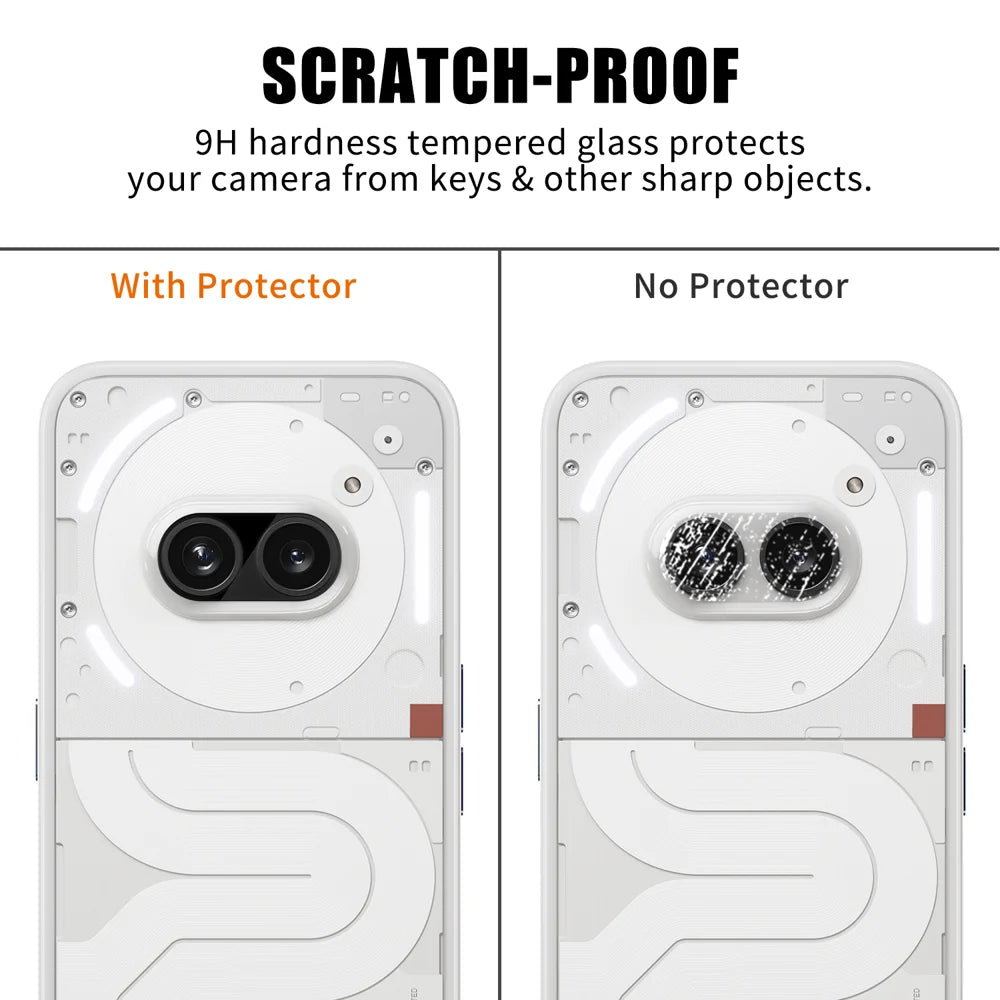 For Nothing Phone (2a) Full Cover Camera Lens Protector Silk Print HD Anti Fingerprint AR Tempered Glass Lens Film - Black - 4