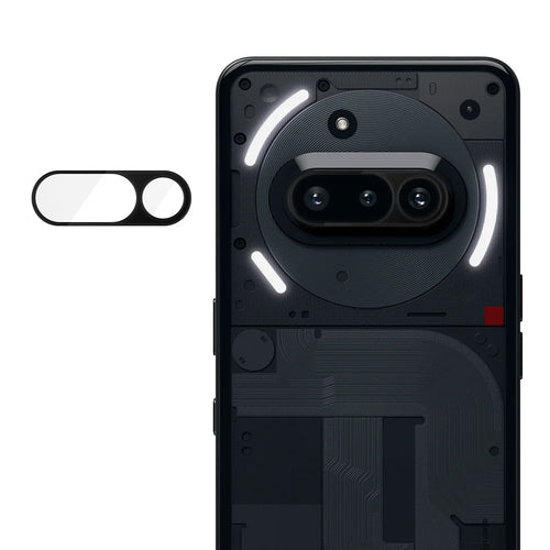 For Nothing Phone (3a) Full Cover Camera Lens Protector Silk Print HD Anti Fingerprint AR Tempered Glass Lens Film - Black - 1