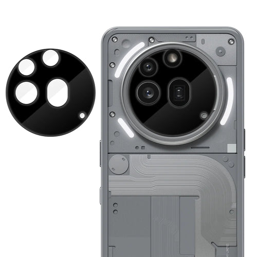 For Nothing Phone (3a) Pro Full Cover Camera Lens Protector Silk Print HD Anti Fingerprint AR Tempered Glass Lens Film - Black - 1