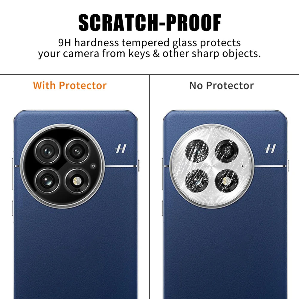 For OnePlus 13 Full Cover Camera Lens Protector Silk Print HD Anti Fingerprint AR Tempered Glass Lens Film - Black - 4