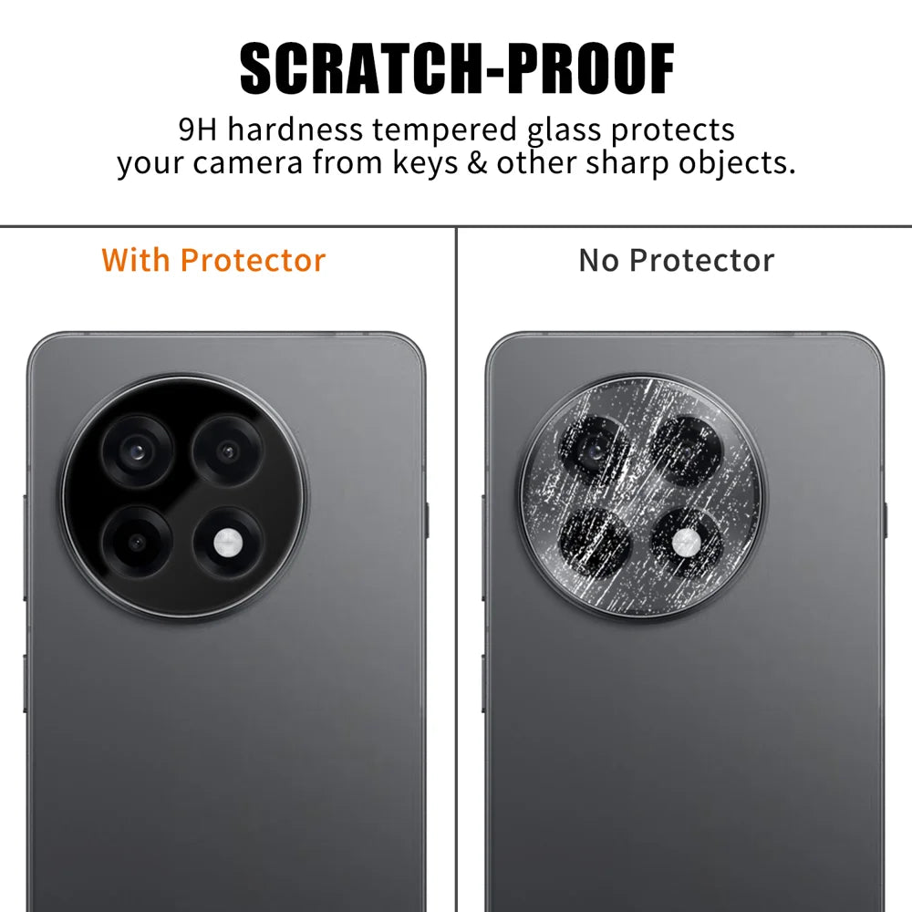 For OnePlus Ace 5 5G Full Cover Camera Lens Protector Silk Print HD Anti Fingerprint AR Tempered Glass Lens Film - Black - 4