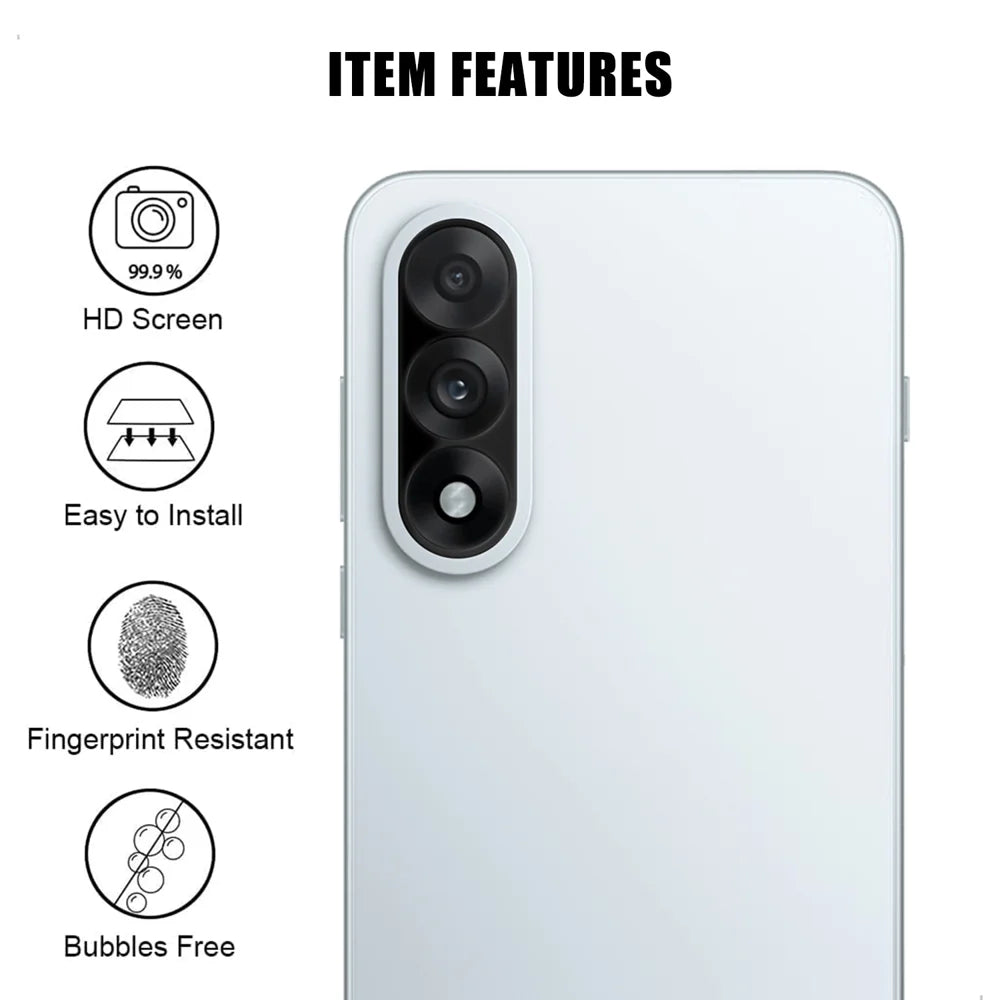 For OnePlus Nord 5 5G Full Cover Camera Lens Protector Silk Print HD Anti Fingerprint AR Tempered Glass Lens Film - Black - 2