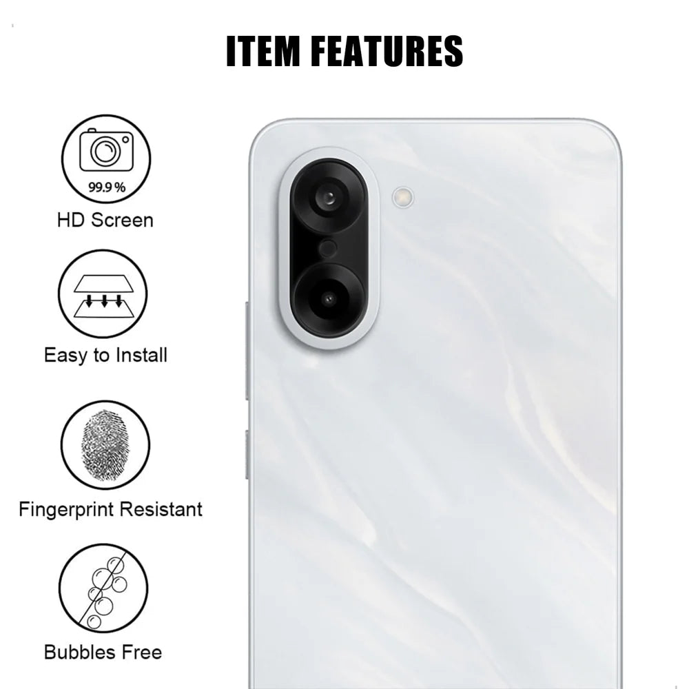 For OnePlus Nord CE5 5G Full Cover Camera Lens Protector Silk Print HD Anti Fingerprint AR Tempered Glass Lens Film - Black - 2
