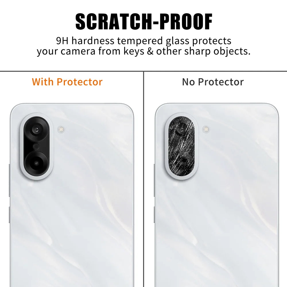 For OnePlus Nord CE5 5G Full Cover Camera Lens Protector Silk Print HD Anti Fingerprint AR Tempered Glass Lens Film - Black - 4
