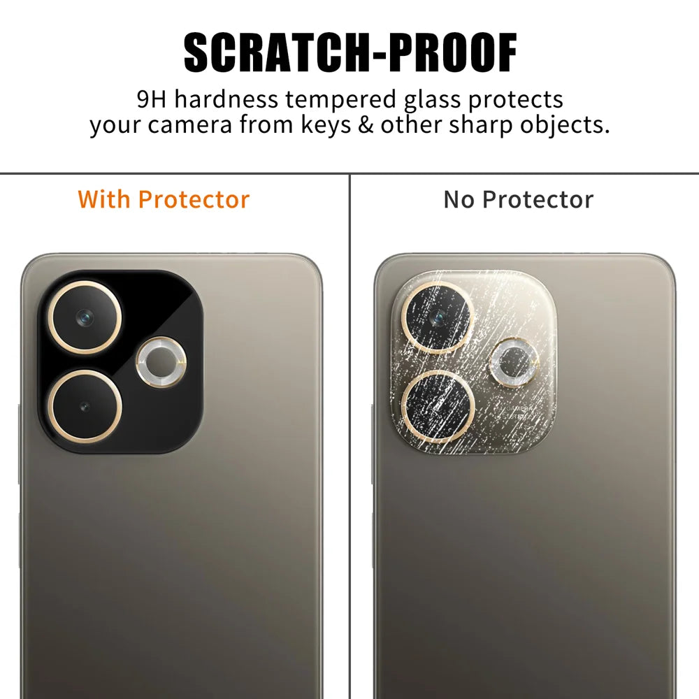 For Oppo A5 Pro 5G (Global) / Oppo A5 Pro 4G (Global) Full Cover Camera Lens Protector Silk Print HD Anti Fingerprint AR Tempered Glass Lens Film - Black - 4