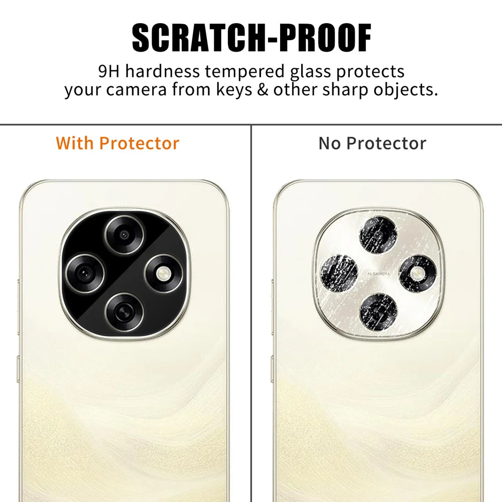 For Oppo F31 Pro 5G Full Cover Camera Lens Protector Silk Print HD Anti Fingerprint AR Tempered Glass Lens Film - Black - 4