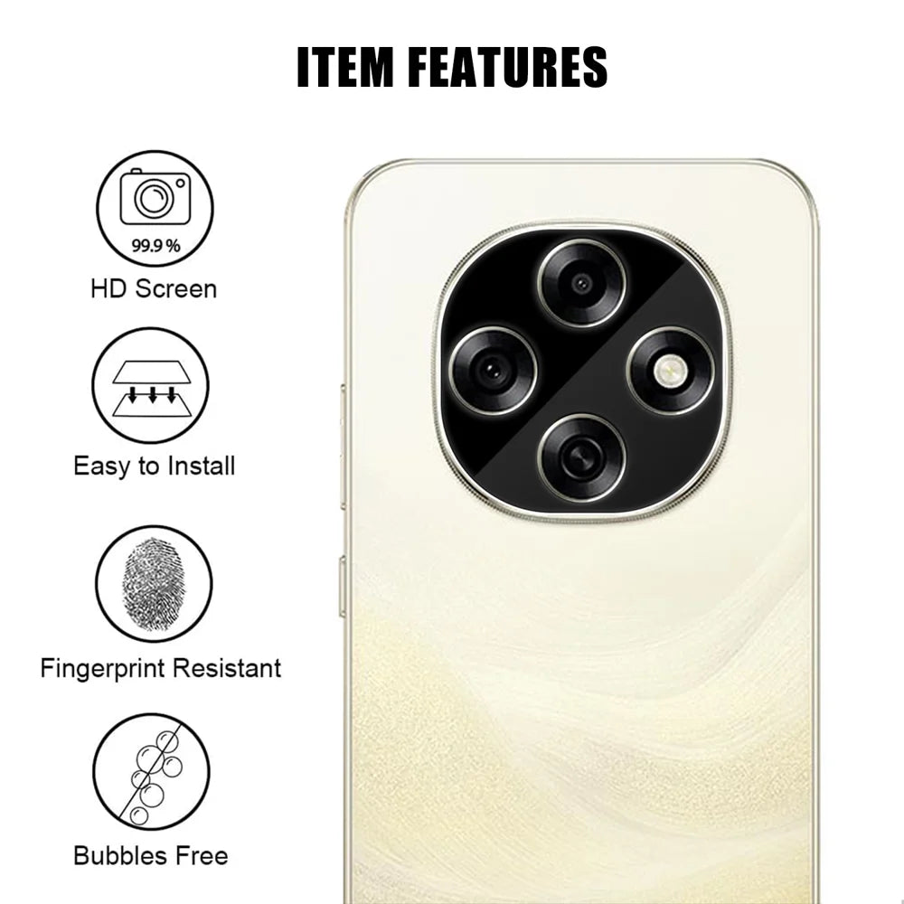 For Oppo F31 Pro+ 5G Full Cover Camera Lens Protector Silk Print HD Anti Fingerprint AR Tempered Glass Lens Film - Black - 2