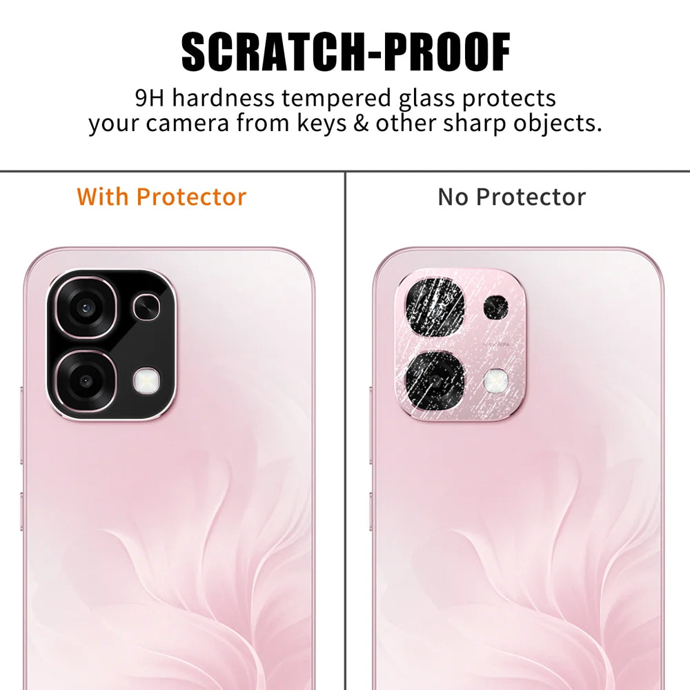 For Oppo A6 Pro 5G / Oppo F31 5G Full Cover Camera Lens Protector Silk Print HD Anti Fingerprint AR Tempered Glass Lens Film - Black - 4