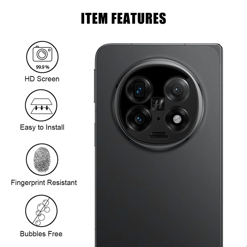 For Oppo Find N5 5G Full Cover Camera Lens Protector Silk Print HD Anti Fingerprint AR Tempered Glass Lens Film - Black - 2