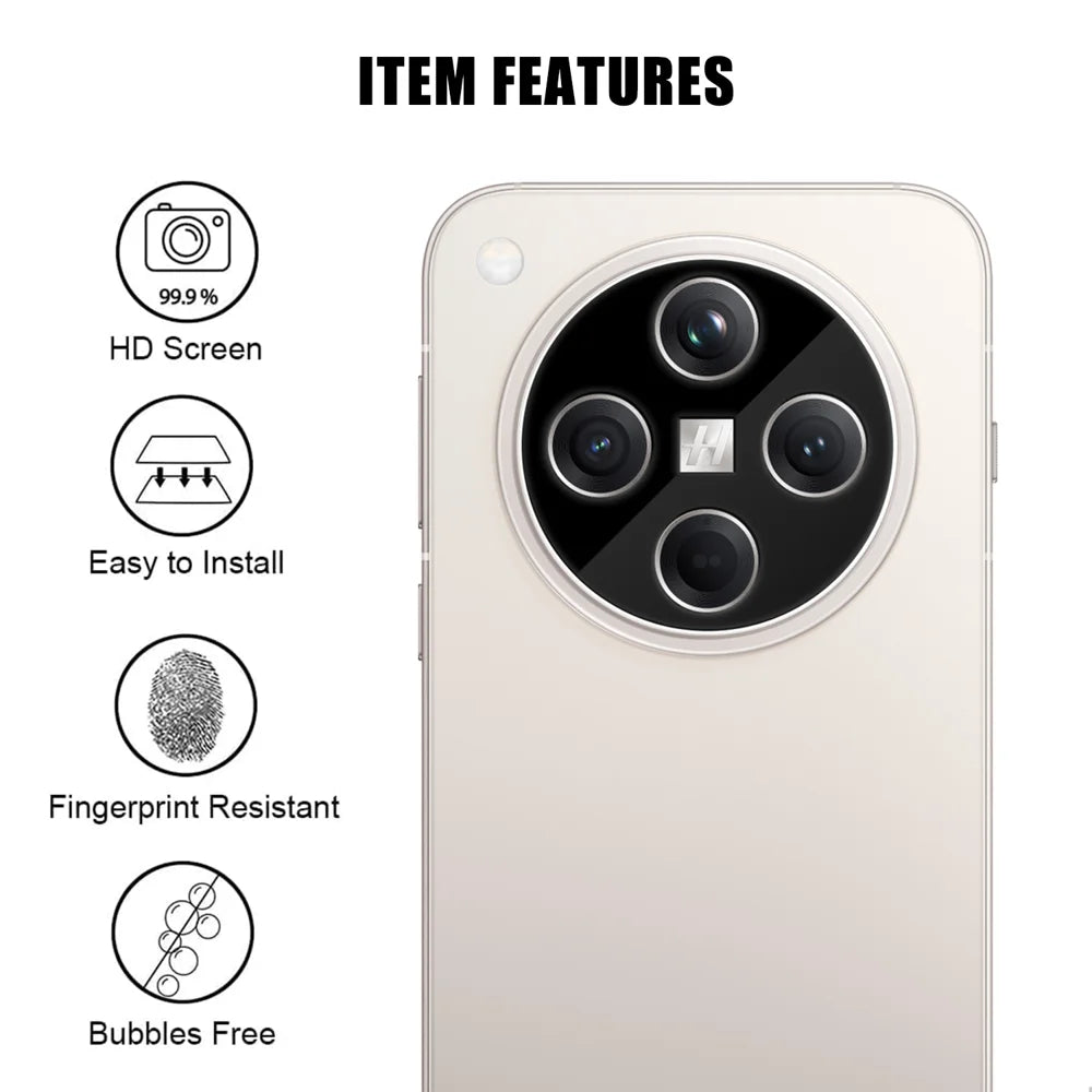 For Oppo Find X8 Pro 5G Full Cover Camera Lens Protector Silk Print HD Anti Fingerprint AR Tempered Glass Lens Film - Black - 2