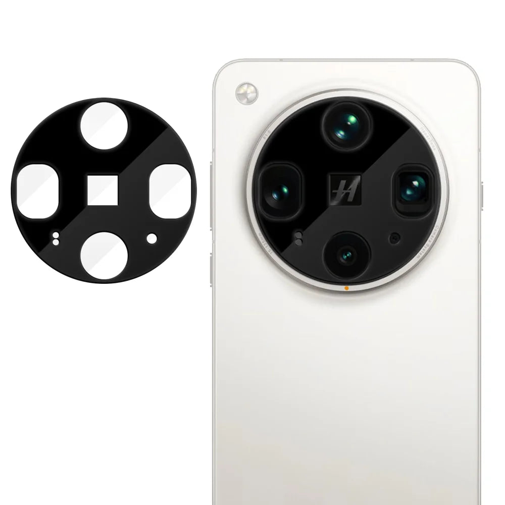 For Oppo Find X8 Ultra 5G Full Cover Camera Lens Protector Silk Print HD Anti Fingerprint AR Tempered Glass Lens Film - Black - 1
