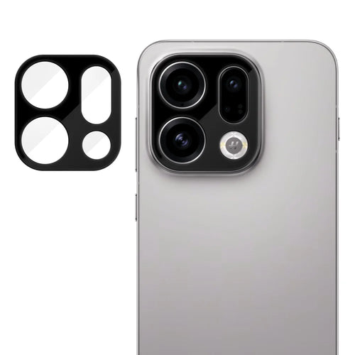 For Oppo Find X9 5G Full Cover Camera Lens Protector Silk Print HD Anti Fingerprint AR Tempered Glass Lens Film - Black - 1