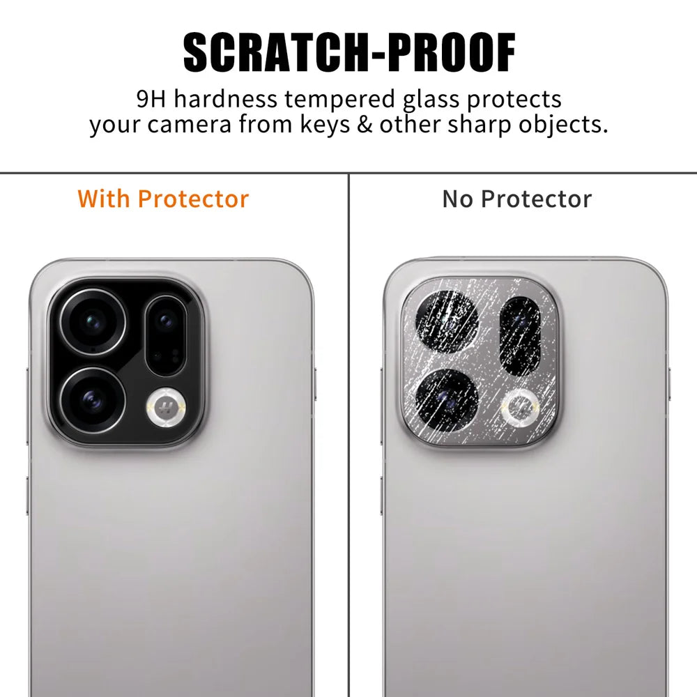 For Oppo Find X9 5G Full Cover Camera Lens Protector Silk Print HD Anti Fingerprint AR Tempered Glass Lens Film - Black - 4