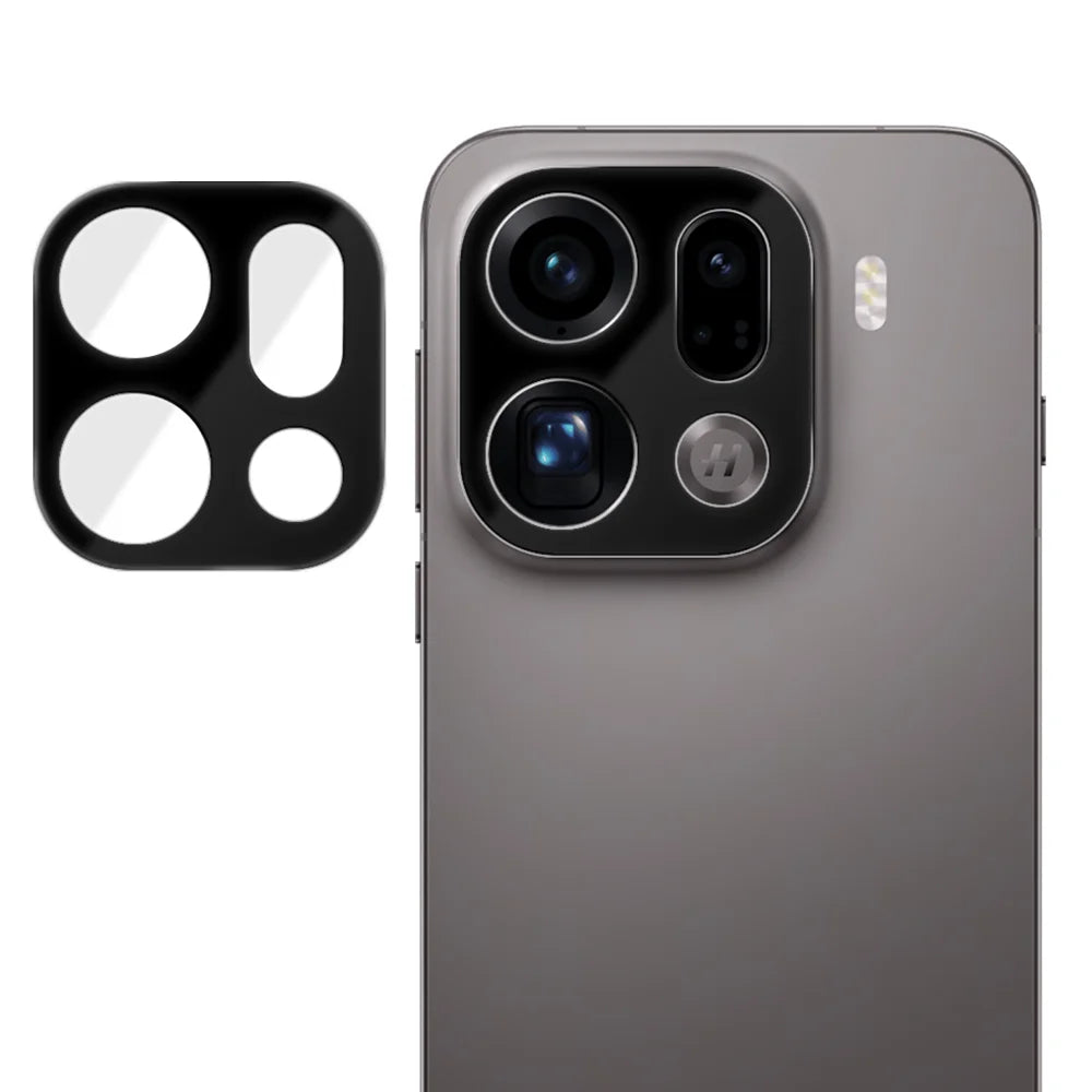 For Oppo Find X9 Pro 5G Full Cover Camera Lens Protector Silk Print HD Anti Fingerprint AR Tempered Glass Lens Film - Black - 1